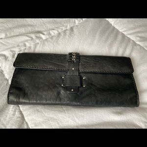 Black leather Clutch